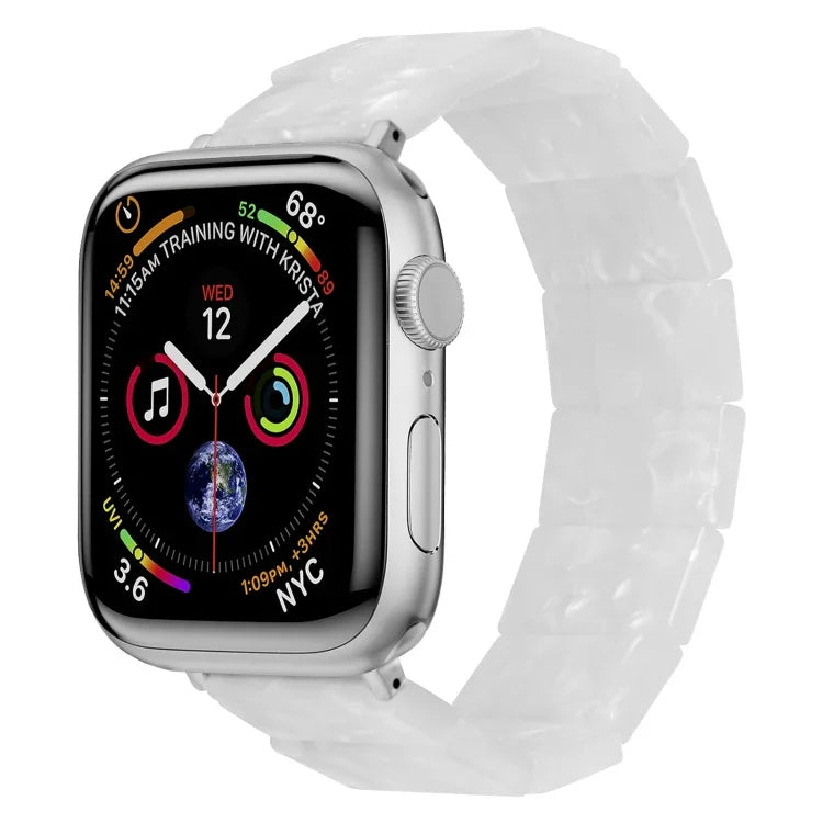 Elastisches, quadratisches Uhrenarmband aus Kunstharz, passend für Apple Watch 46 mm / 49 mm / 45 mm / 44 mm und 42 mm / 41 mm / 40 mm / 38 mm