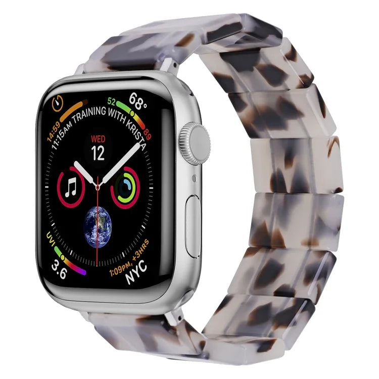 Elastisches, quadratisches Uhrenarmband aus Kunstharz, passend für Apple Watch 46 mm / 49 mm / 45 mm / 44 mm und 42 mm / 41 mm / 40 mm / 38 mm