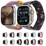 Elastisches, quadratisches Uhrenarmband aus Kunstharz, passend für Apple Watch 46 mm / 49 mm / 45 mm / 44 mm und 42 mm / 41 mm / 40 mm / 38 mm