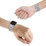 Elastisches, quadratisches Uhrenarmband aus Kunstharz, passend für Apple Watch 46 mm / 49 mm / 45 mm / 44 mm und 42 mm / 41 mm / 40 mm / 38 mm