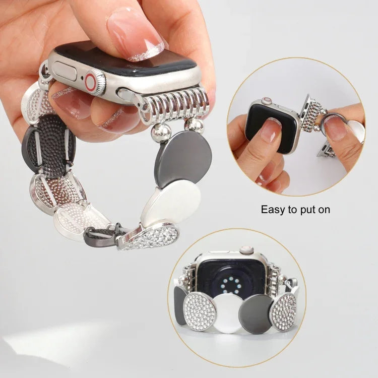 Metallarmband mit Legierungskette, für Apple Watch 46 mm / 49 mm / 45 mm / 44 mm, für Apple Watch 42 mm / 41 mm / 40 mm / 38 mm