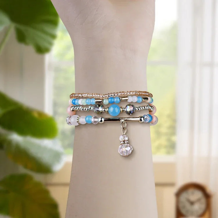 Vierreihiges Uhrenarmband aus Kupferperlen, passend für Apple Watch 46 mm / 49 mm / 45 mm / 44 mm und 42 mm / 41 mm / 40 mm / 38 mm