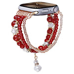Vierreihiges Uhrenarmband aus Kupferperlen, passend für Apple Watch 46 mm / 49 mm / 45 mm / 44 mm und 42 mm / 41 mm / 40 mm / 38 mm