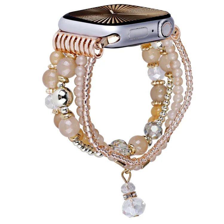 Vierreihiges Uhrenarmband aus Kupferperlen, passend für Apple Watch 46 mm / 49 mm / 45 mm / 44 mm und 42 mm / 41 mm / 40 mm / 38 mm
