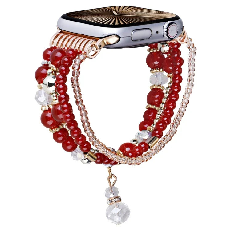 Vierreihiges Uhrenarmband aus Kupferperlen, passend für Apple Watch 46 mm / 49 mm / 45 mm / 44 mm und 42 mm / 41 mm / 40 mm / 38 mm