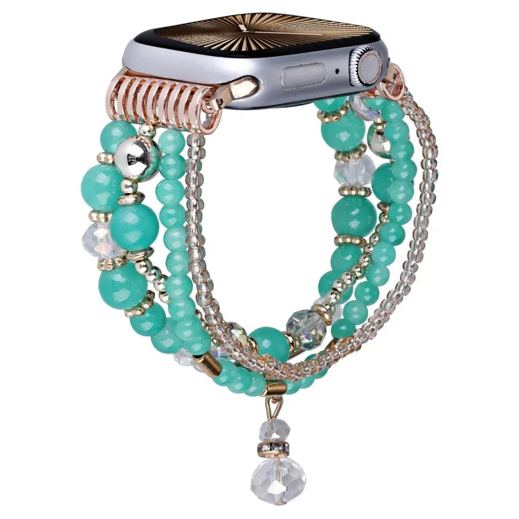 Vierreihiges Uhrenarmband aus Kupferperlen, passend für Apple Watch 46 mm / 49 mm / 45 mm / 44 mm und 42 mm / 41 mm / 40 mm / 38 mm