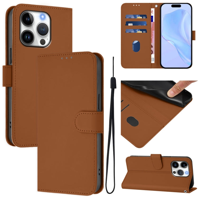 Handyhülle aus Vollfarb-Leder mit hautfreundlicher Haptik und Umhängeband, für iPhone 16 Pro, für iPhone 16 Plus