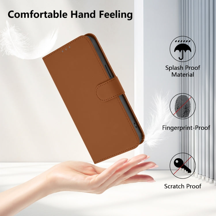 Skin Feel Solid Color Leather Phone Case with Lanyard, For iPhone 16 Pro, For iPhone 16 Plus
