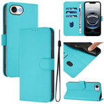 Skin Feel Solid Color Leather Phone Case with Lanyard, For iPhone 17e / 16e, For iPhone 17 Pro Max