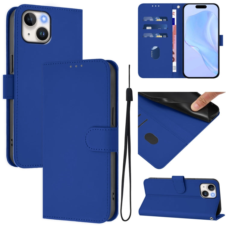 Hautgefühl Einfarbige Leder Handyhülle mit Trageschlaufe, Für iPhone 14 / 13, Für iPhone 14 Pro