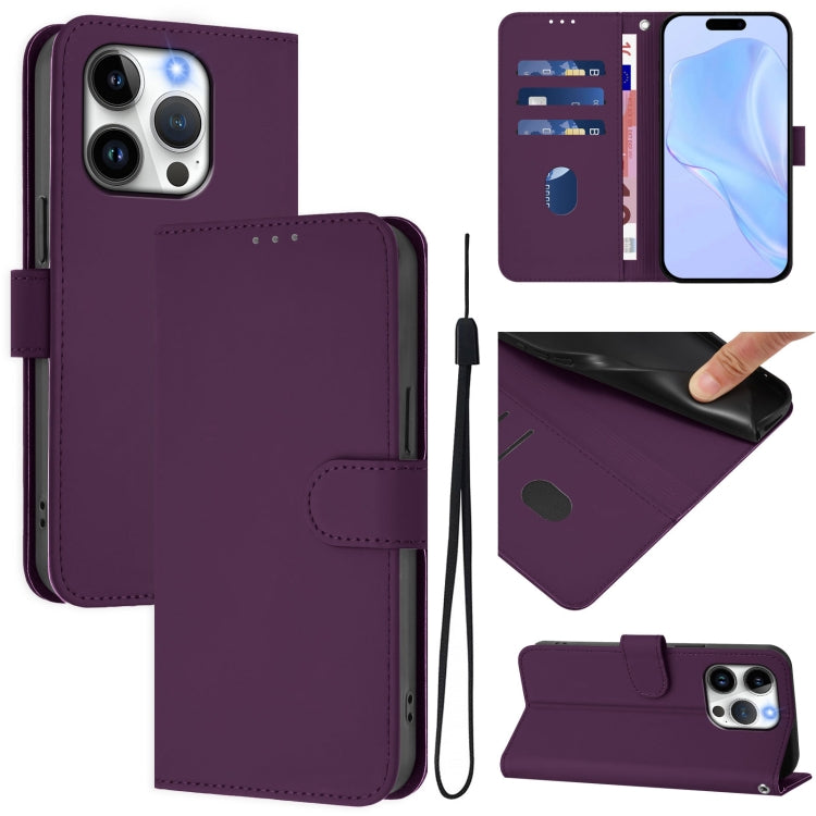 Hautgefühl Einfarbige Leder Handyhülle mit Trageschlaufe, Für iPhone 14 / 13, Für iPhone 14 Pro