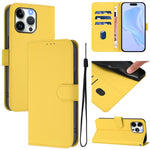 Skin Feel Solid Color Leather Phone Case with Lanyard, For iPhone 14 Pro Max, For iPhone SE 2022 / 2020