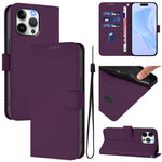 Skin Feel Solid Color Leather Phone Case with Lanyard, For iPhone 14 Pro Max, For iPhone SE 2022 / 2020