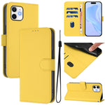 Skin Feel Solid Color Leather Phone Case with Lanyard, For iPhone 13 mini, For iPhone 12 / 12 Pro