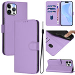 Skin Feel Solid Color Leather Phone Case with Lanyard, For iPhone 12 Pro Max, For iPhone 12 mini