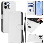 Skin Feel Solid Color Leather Phone Case with Lanyard, For iPhone 12 Pro Max, For iPhone 12 mini