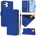 Skin Feel Solid Color Leather Phone Case with Lanyard, For iPhone 11 Pro Max, For iPhone 11