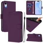 Skin Feel Solid Color Leather Phone Case with Lanyard, For iPhone XR, For iPhone XS Max