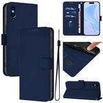 Skin Feel Solid Color Leather Phone Case with Lanyard, For iPhone XR, For iPhone XS Max