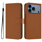 Leder-Handyhülle in Uni-Farben mit griffiger Haptik und Umhängeband, für iPhone 17 Pro, für iPhone 17