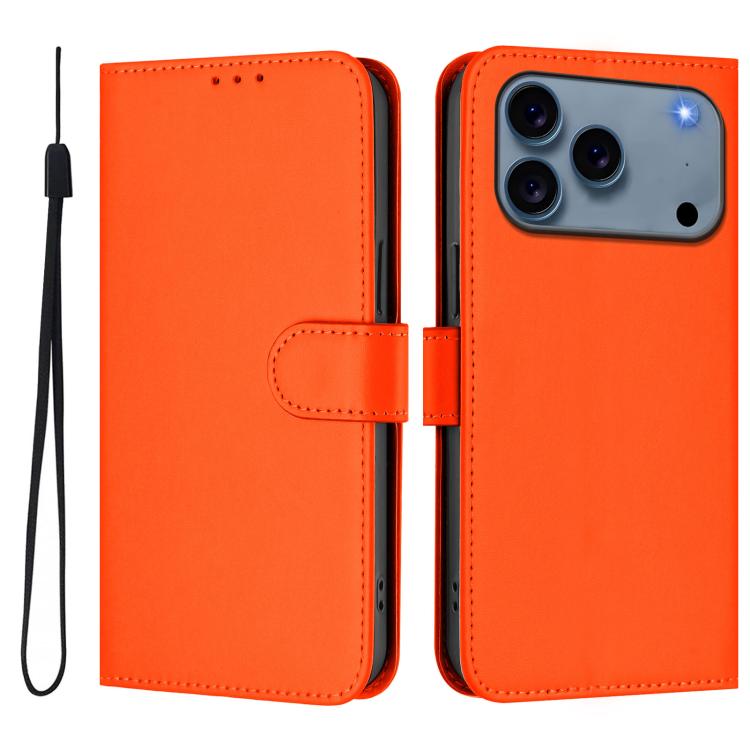 Leder-Handyhülle in Uni-Farben mit griffiger Haptik und Umhängeband, für iPhone 17 Pro, für iPhone 17