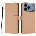 Leder-Handyhülle in Uni-Farben mit griffiger Haptik und Umhängeband, für iPhone 17 Pro, für iPhone 17