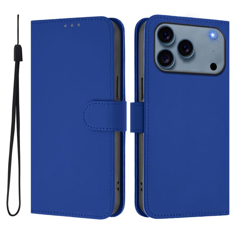 Leder-Handyhülle in Uni-Farben mit griffiger Haptik und Umhängeband, für iPhone 17 Pro, für iPhone 17