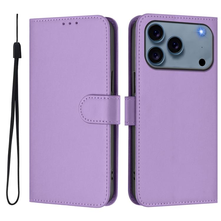 Leder-Handyhülle in Uni-Farben mit griffiger Haptik und Umhängeband, für iPhone 17 Pro, für iPhone 17