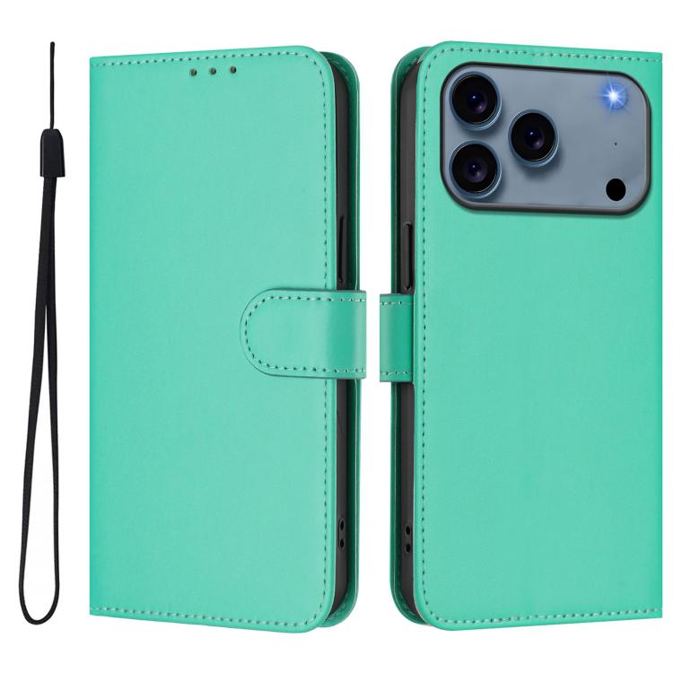 Leder-Handyhülle in Uni-Farben mit griffiger Haptik und Umhängeband, für iPhone 17 Pro, für iPhone 17