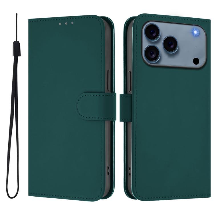 Leder-Handyhülle in Uni-Farben mit griffiger Haptik und Umhängeband, für iPhone 17 Pro, für iPhone 17