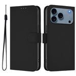 Leder-Handyhülle in Uni-Farben mit griffiger Haptik und Umhängeband, für iPhone 17 Pro, für iPhone 17