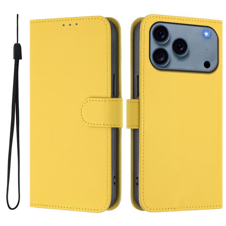 Leder-Handyhülle in Uni-Farben mit griffiger Haptik und Umhängeband, für iPhone 17 Pro, für iPhone 17