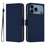 Leder-Handyhülle in Uni-Farben mit griffiger Haptik und Umhängeband, für iPhone 17 Pro, für iPhone 17