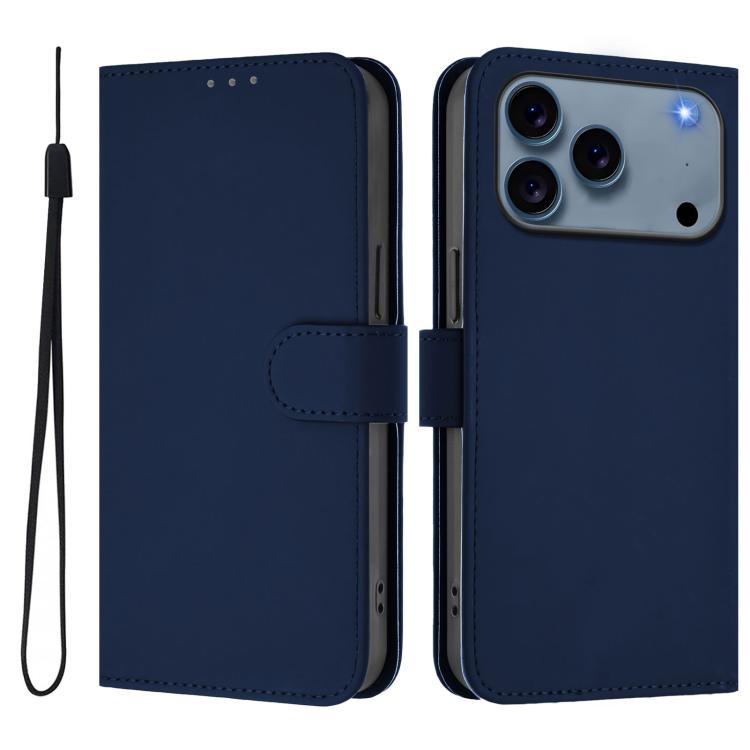 Leder-Handyhülle in Uni-Farben mit griffiger Haptik und Umhängeband, für iPhone 17 Pro, für iPhone 17