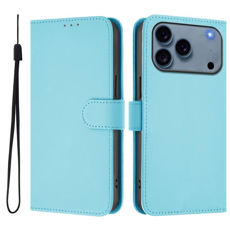 Leder-Handyhülle in Uni-Farben mit griffiger Haptik und Umhängeband, für iPhone 17 Pro, für iPhone 17