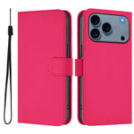 Leder-Handyhülle in Uni-Farben mit griffiger Haptik und Umhängeband, für iPhone 17 Pro, für iPhone 17