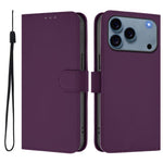 Leder-Handyhülle in Uni-Farben mit griffiger Haptik und Umhängeband, für iPhone 17 Pro, für iPhone 17