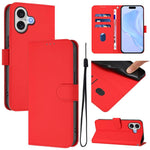 Leder-Handyhülle in Uni-Farben mit griffiger Haptik und Umhängeband, für iPhone 17 Pro, für iPhone 17