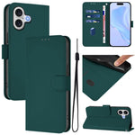 Leder-Handyhülle in Uni-Farben mit griffiger Haptik und Umhängeband, für iPhone 17 Pro, für iPhone 17