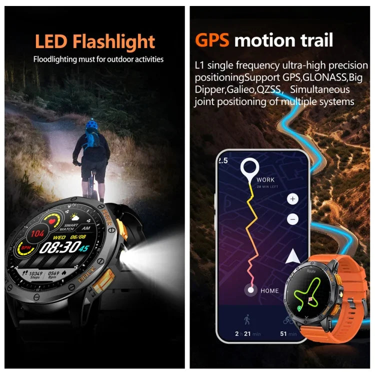 LEMFO K67 1,43 Zoll AMOLED-Display GPS-Sport-Smartwatch, unterstützt Bluetooth-Anrufe / Gesundheitsüberwachung