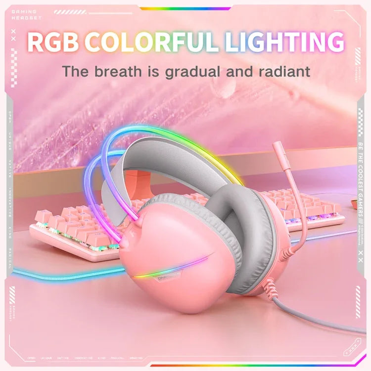 ONIKUMA X33 Kopfmontiertes RGB-Licht E-Sports Gaming Headset, Kabellänge: 2m, X33