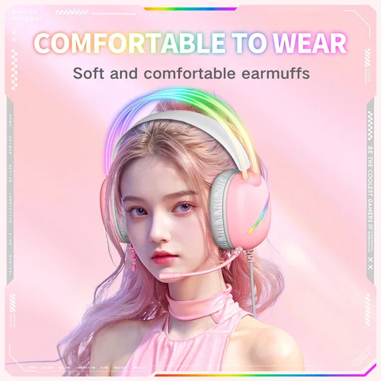 ONIKUMA X33 Kopfmontiertes RGB-Licht E-Sports Gaming Headset, Kabellänge: 2m, X33