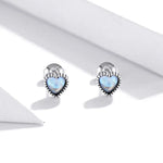 Schlichte Ohrringe aus 925er Sterlingsilber mit Glasherz