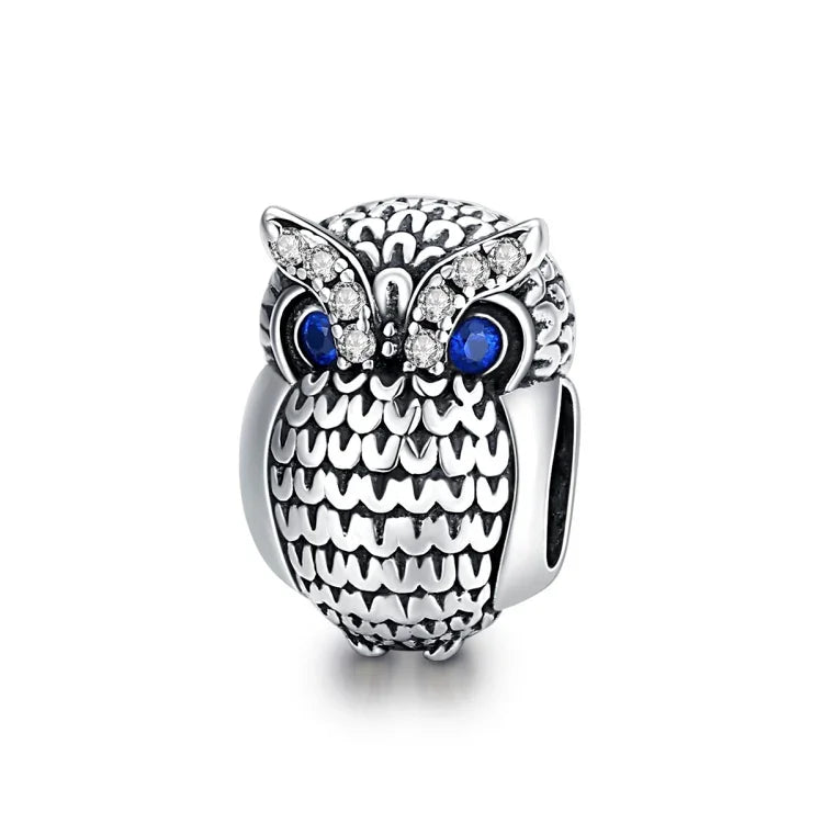 Eulenperlen aus 925er Sterlingsilber, DIY-Armband- und Halskettenzubehör, SCC1607