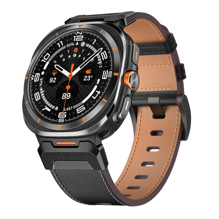Lederarmband im Mecha-Stil, für Samsung Galaxy Watch Ultra 47 mm / Ultra 2025