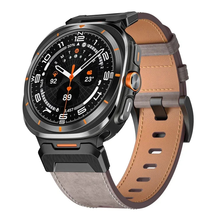 Lederarmband im Mecha-Stil, für Samsung Galaxy Watch Ultra 47 mm / Ultra 2025