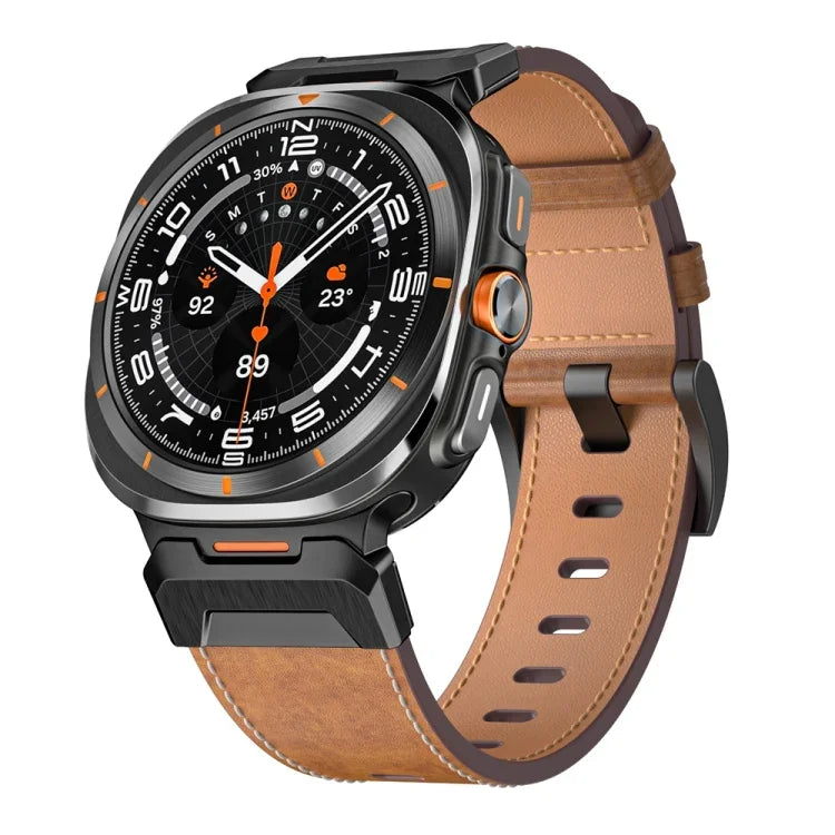 Lederarmband im Mecha-Stil, für Samsung Galaxy Watch Ultra 47 mm / Ultra 2025
