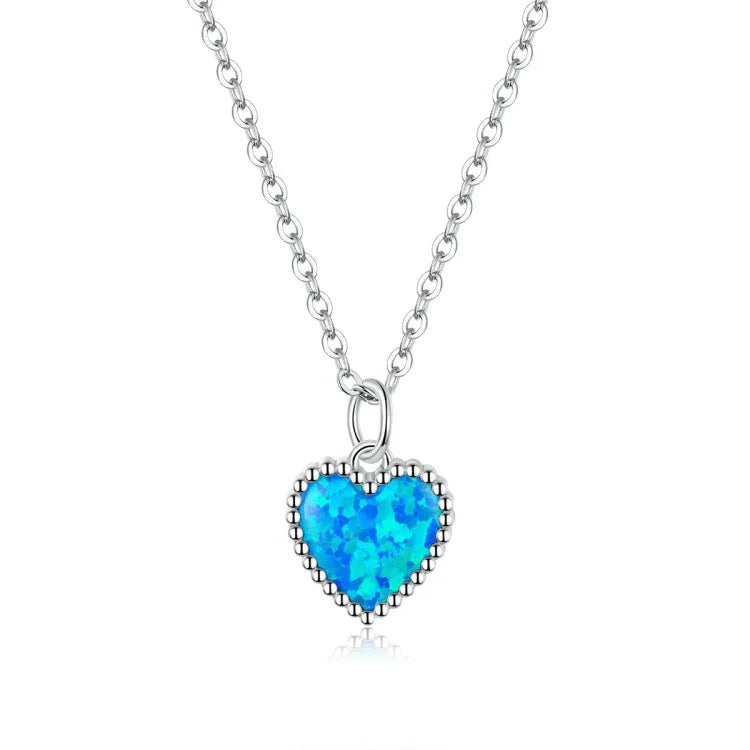 Halskette mit tiefblauem Herz aus 925er Sterlingsilber für Damen
