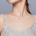 Halskette mit tiefblauem Herz aus 925er Sterlingsilber für Damen