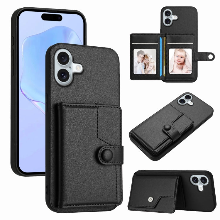 Knopfkarten-Tasche RFID-Diebstahlschutz-Handyhülle, Für iPhone 17 Pro Max, Für iPhone 17 Pro, Für iPhone 17, Für iPhone Air, Für iPhone 16 Pro Max, Für iPhone 16 Pro, Für iPhone 16 Plus, Für iPhone 16